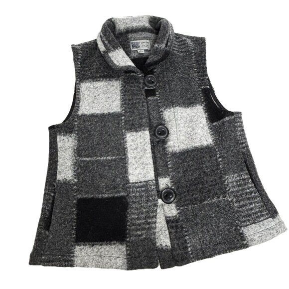 Habitat Clothes to live in Grey Plaid Wool Blend Vest Large EUC - Picture 5 of 13